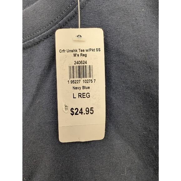 NWT L.L. Bean Men's Carefree Unshrinkable Tee with Pocket in Navy Blue sz Large - Picture 4 of 6